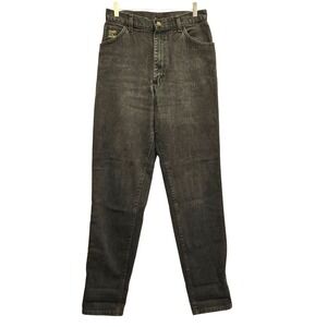 Wrangler Vintage Jeans High Rise Tapered Mom 26 Black Cotton Made in USA 26x31